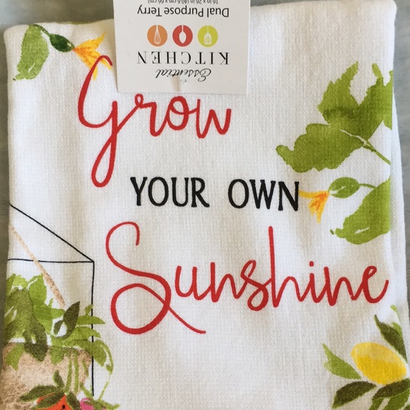 Grow Your Own Sunshine Watermelon Garden Kitchen Towel Cotton NWT 16x26” Kay Dee - Picture 2 of 16